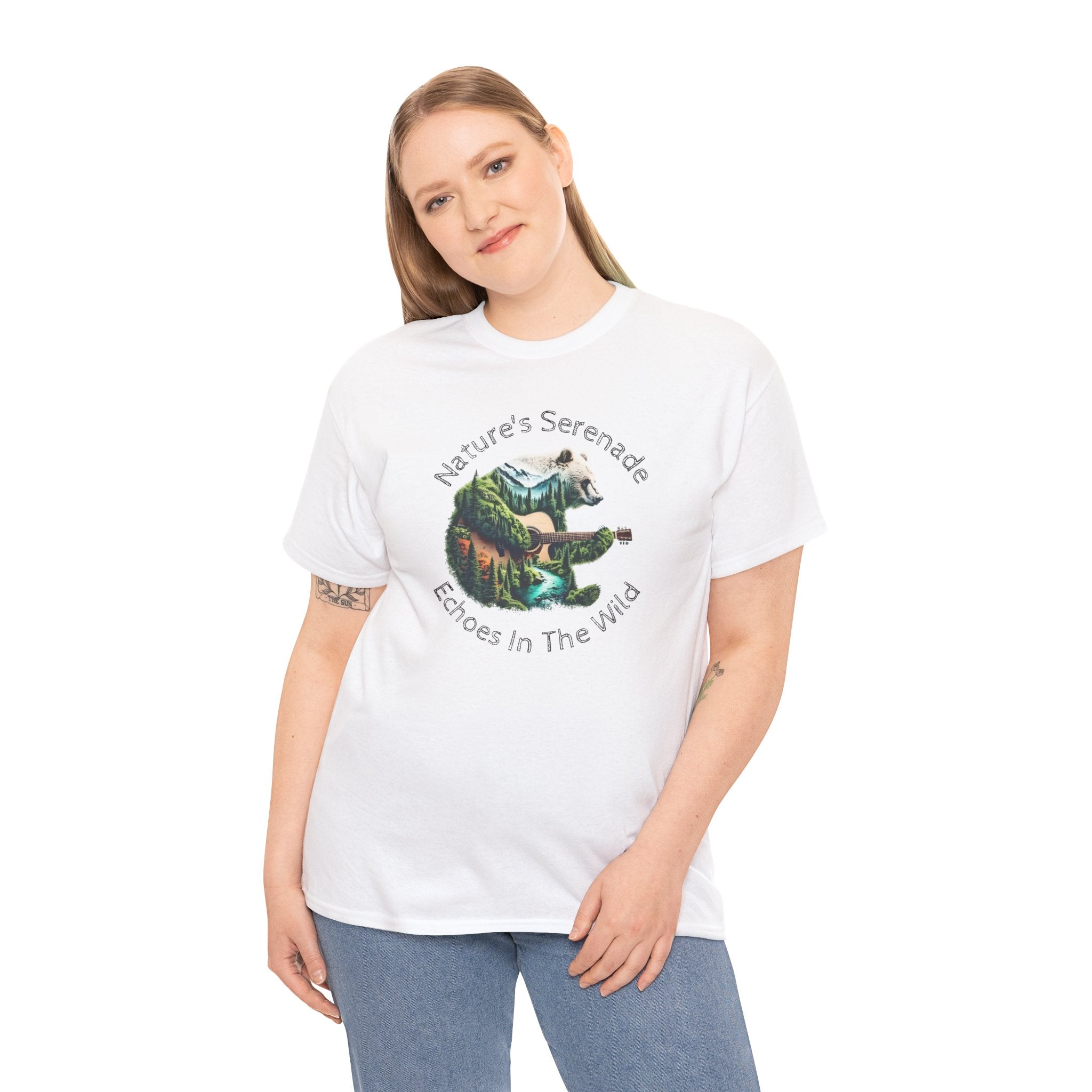 Nature’s Serenade T-Shirt — ‘Echoes in the Wild’ Guitar Bear Graphic Tee