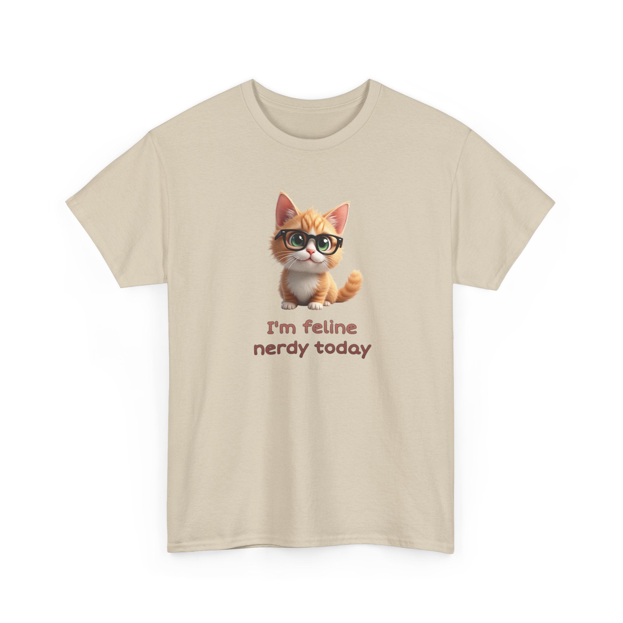 Cat Nerd T-Shirt — “I’m Feline Nerdy Today” Cute Kitty Graphic Tee