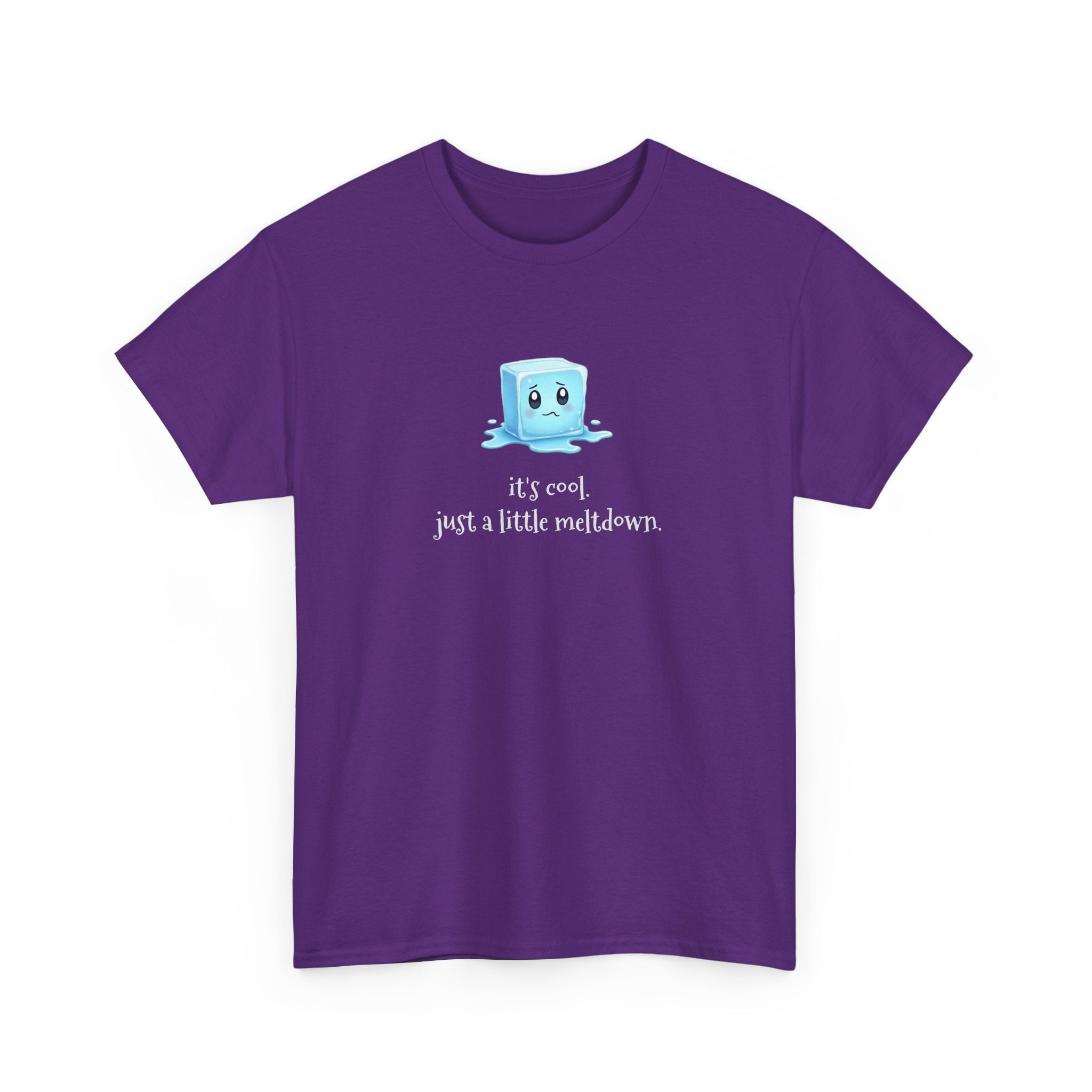 T‑Shirt — Cute Melting Ice Cube Graphic "It's Cool, Just a Little Meltdown"
