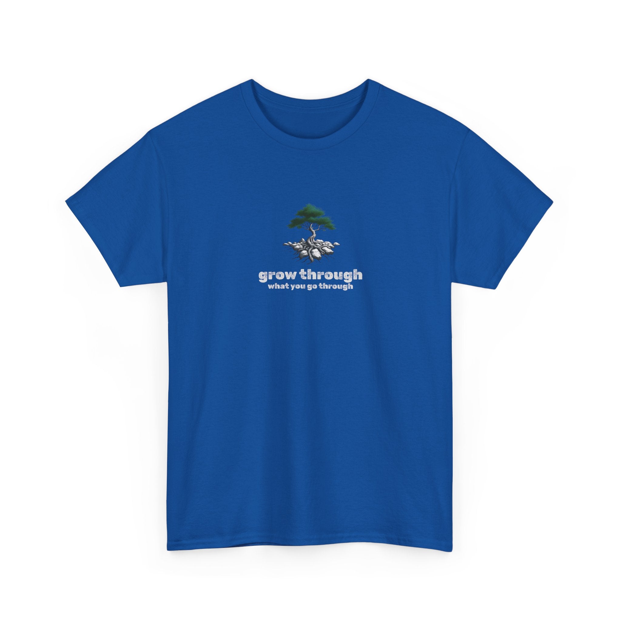 Grow Through What You Go Through Tee — Minimal Bonsai Tree Inspirational T-Shirt