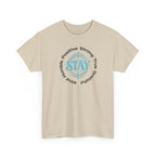Stay Positive Graphic Tee — 'STAY' Inspirational Badge T‑Shirt