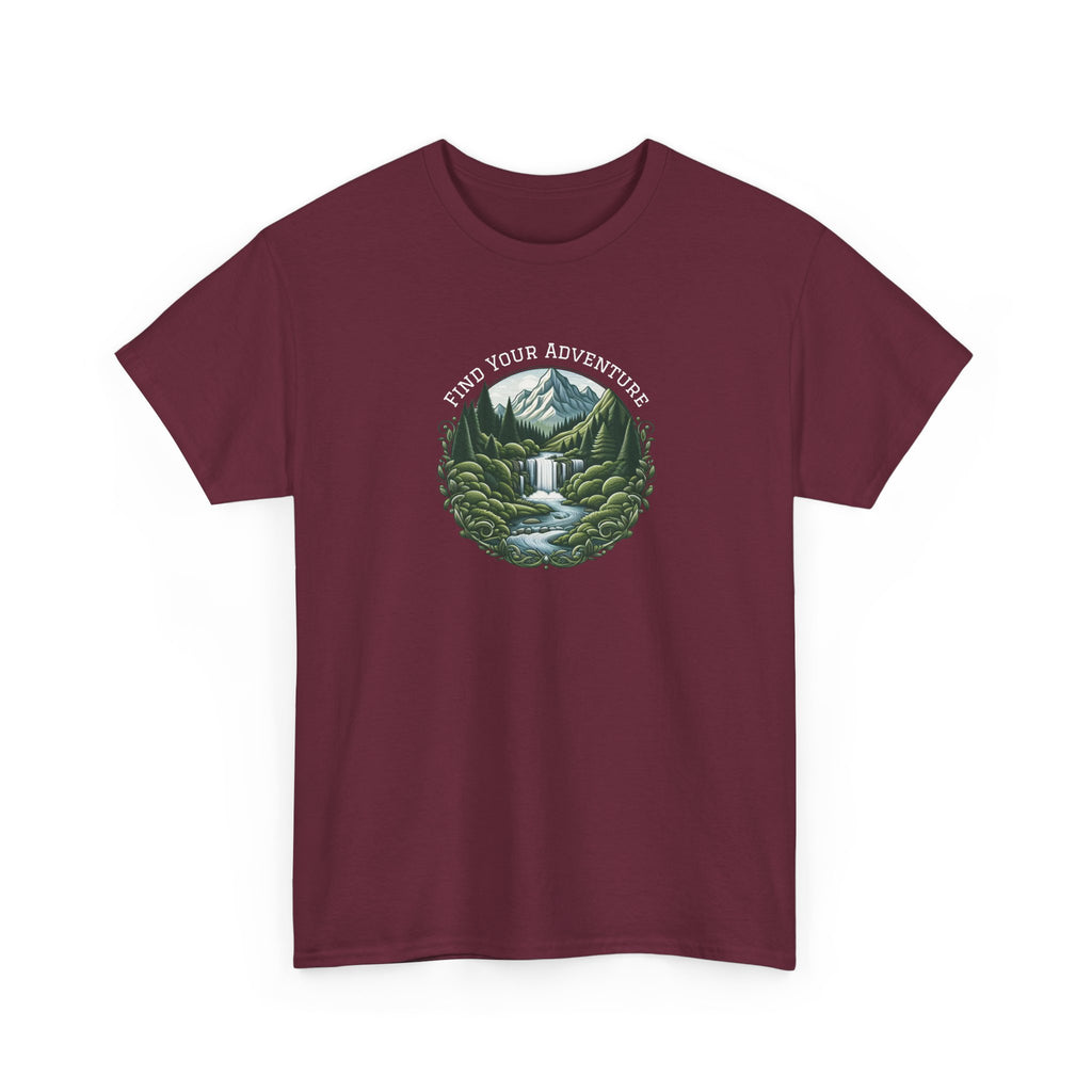 Nature Adventure T-Shirt — Find Your Adventure Mountain & Waterfall Graphic Tee