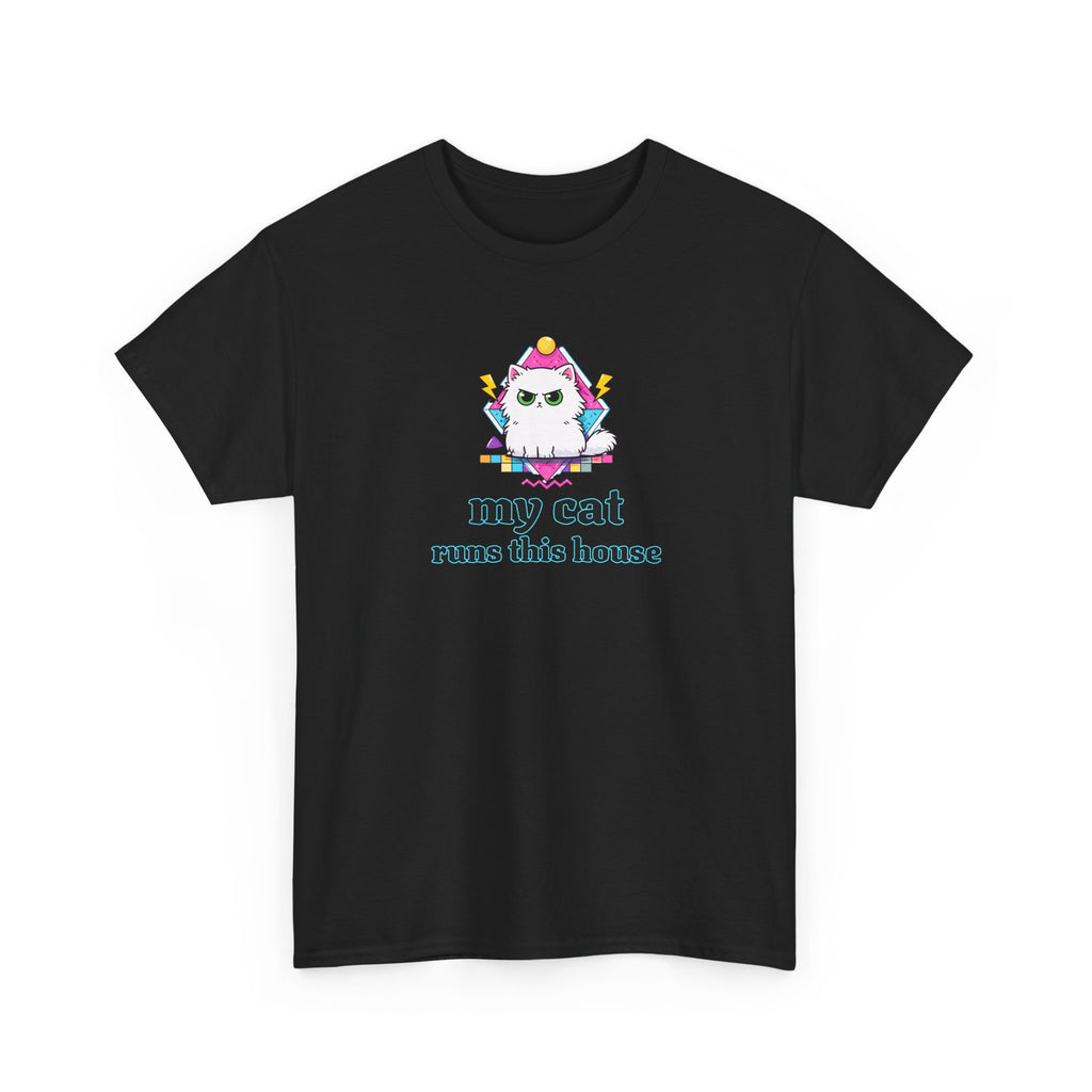 My Cat Runs This House T-Shirt — Cute Cat Graphic Tee for Cat Lovers