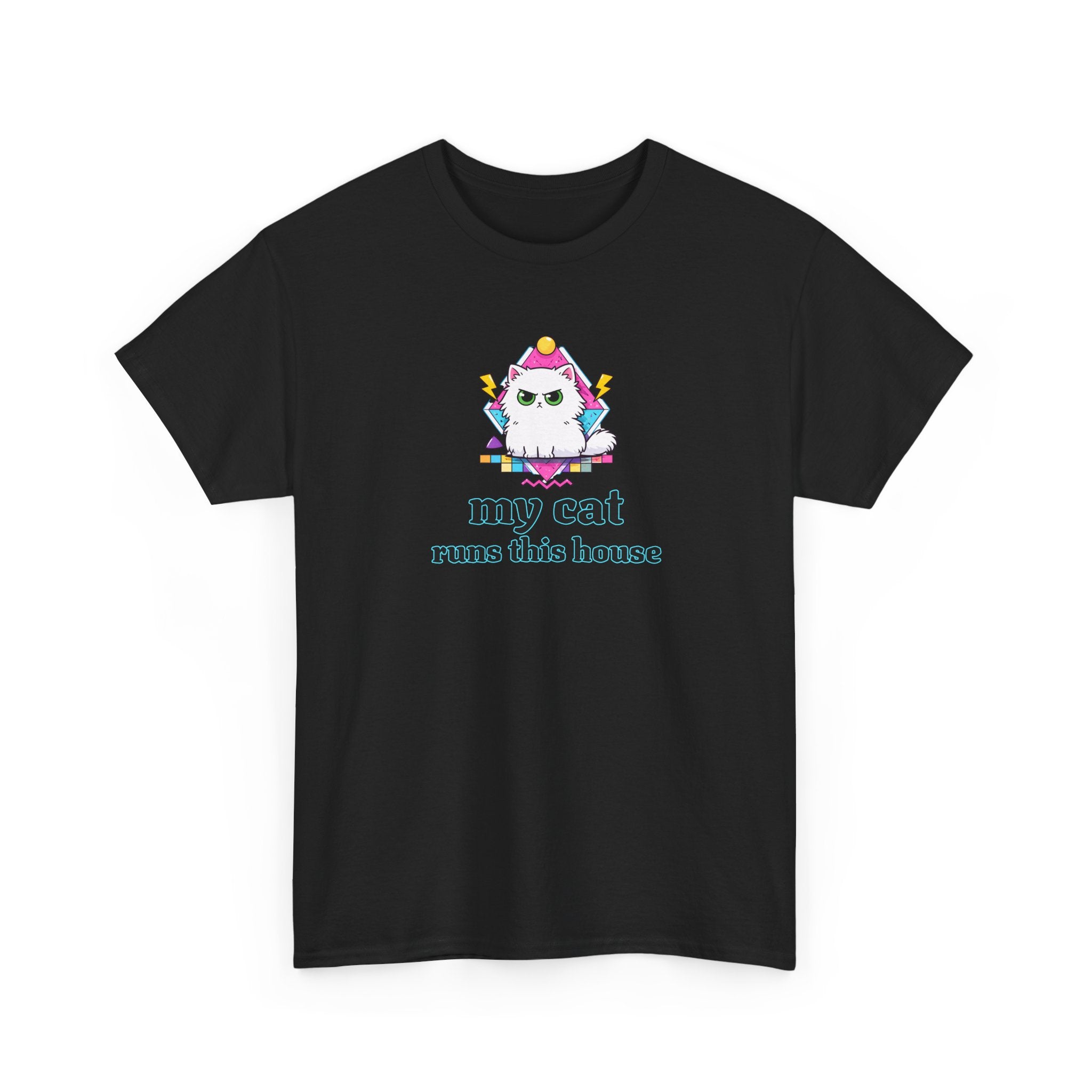 My Cat Runs This House T-Shirt — Cute Cat Graphic Tee for Cat Lovers