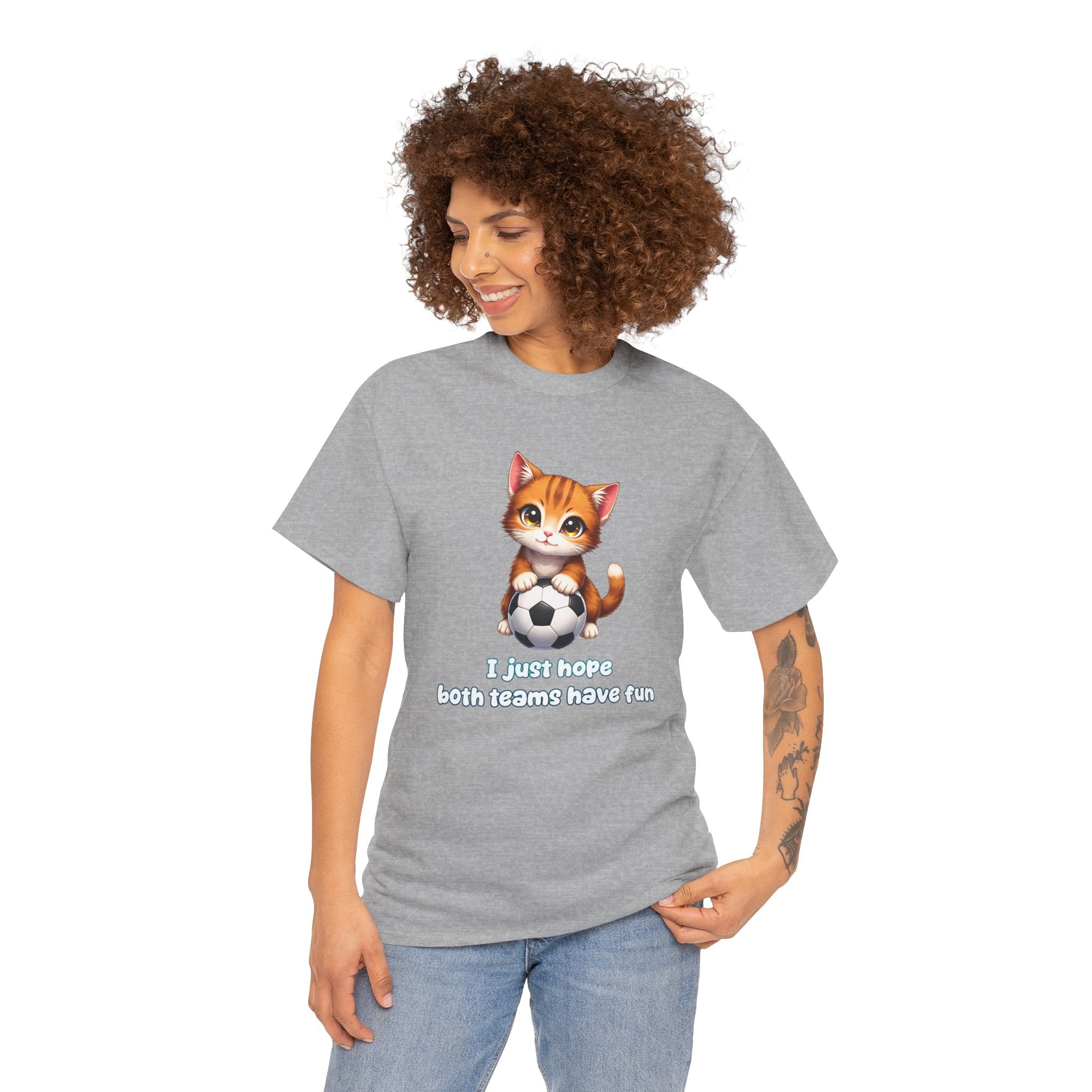 Kitten Soccer T‑Shirt - I Just Hope Both Teams Have Fun Funny Shirt For Soccer Fans