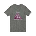Fairytale Castle V-Neck Tee — 'Queen of My Castle' Vintage Castle Graphic