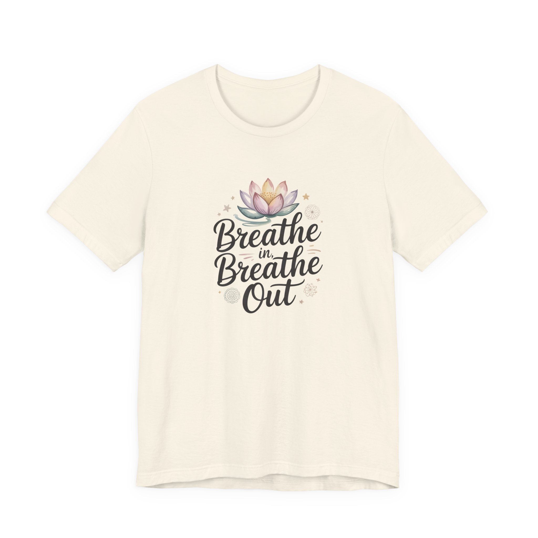 Breathe In Breathe Out T‑Shirt — Lotus Mindfulness Tee for Yoga & Relaxation
