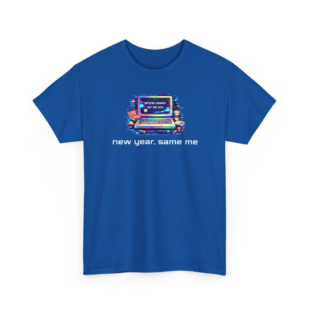 New Year Same Me T‑Shirt — Retro Computer Graphic Tee