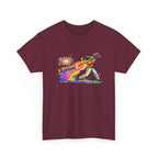 Baseball Batter Rainbow Blast Tee — 'Boom!' Graphic Sports T-Shirt