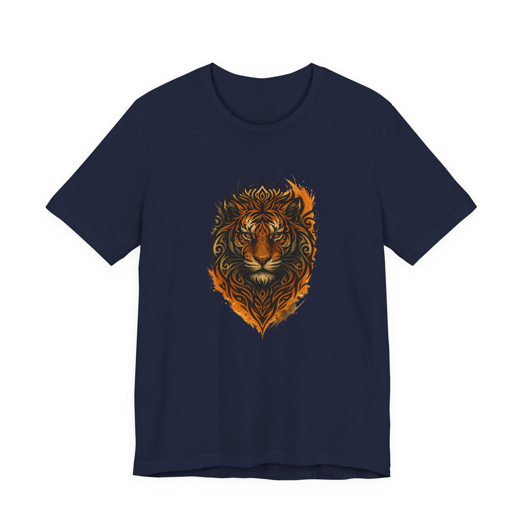 Tiger Flame Graphic T-Shirt — Tribal Tiger Head Design