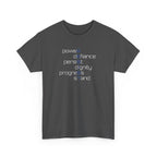 Resist T‑Shirt — 'power defiance persist dignity progress stand' Minimalist Protest Tee