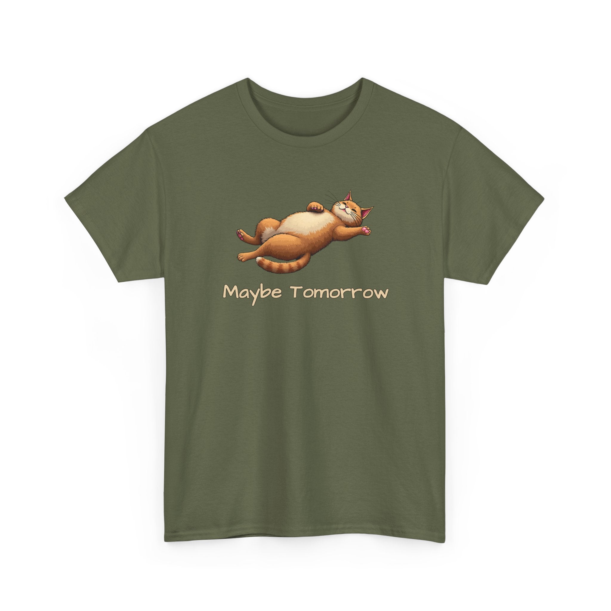 Maybe Tomorrow Cat T-Shirt — Lazy Cat Funny Graphic Tee