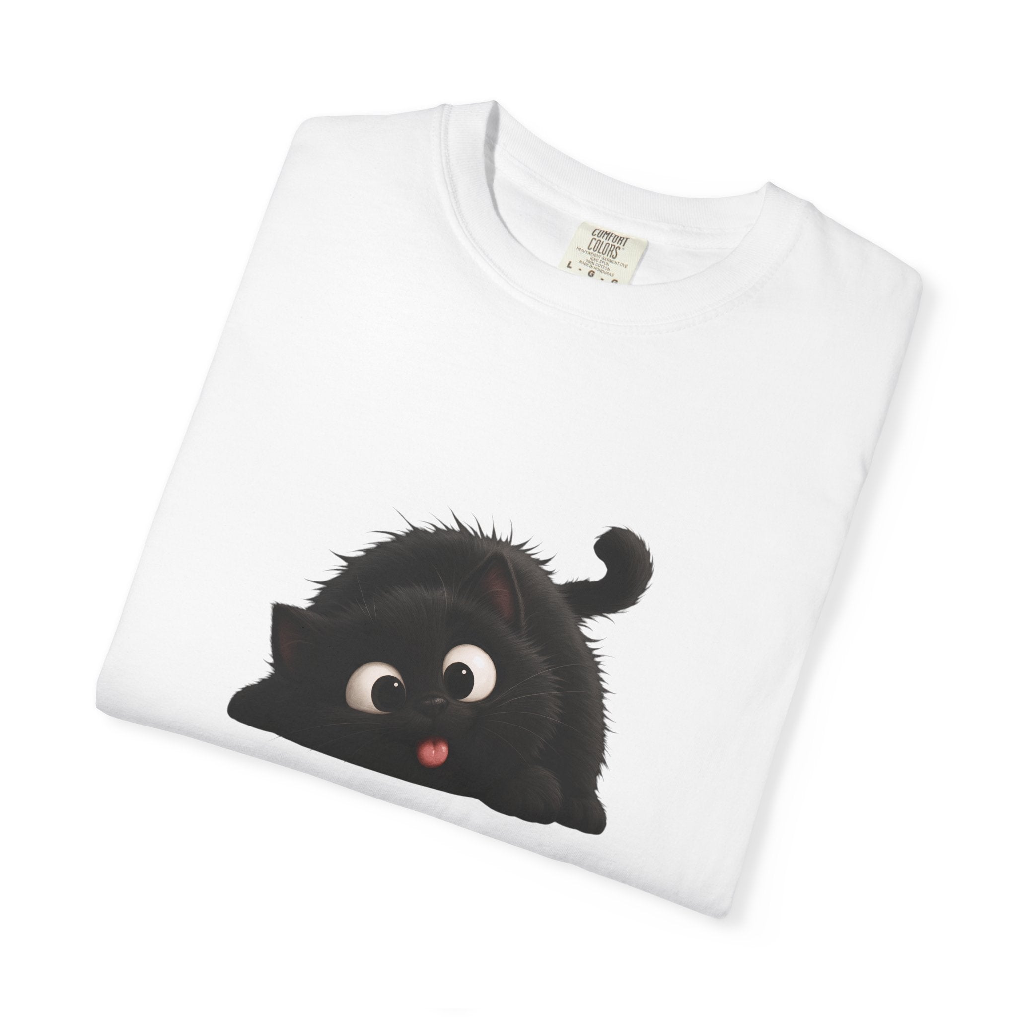 T-Shirt — Playful Black Kitten Graphic Tee