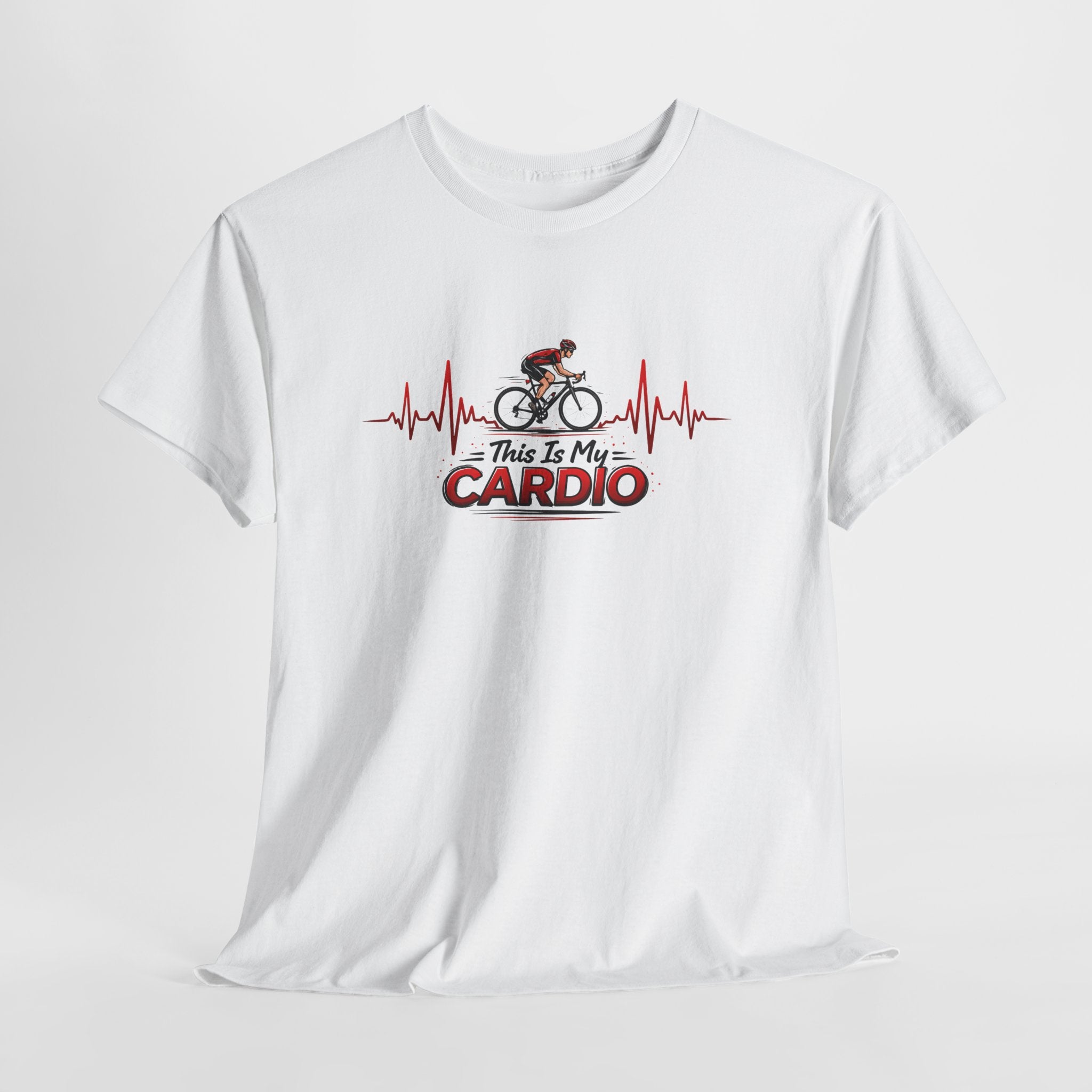 Cycling T‑Shirt — "This Is My Cardio" Bike Heartbeat Tee