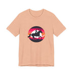Woman Horse Riding Retro Sunset Tee