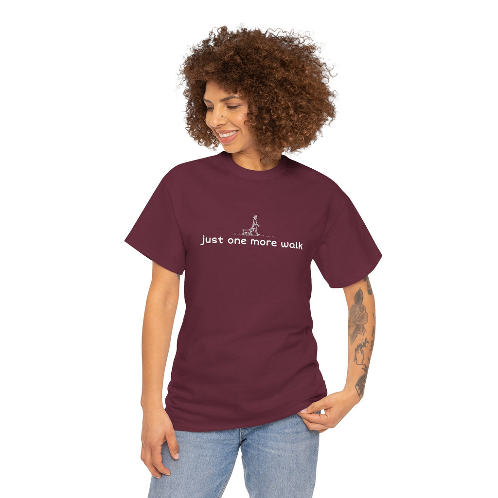 “just one more walk” Minimal Dog Walking Tee For Her