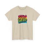 Stay Weird T-Shirt — Retro Rainbow Typography Tee