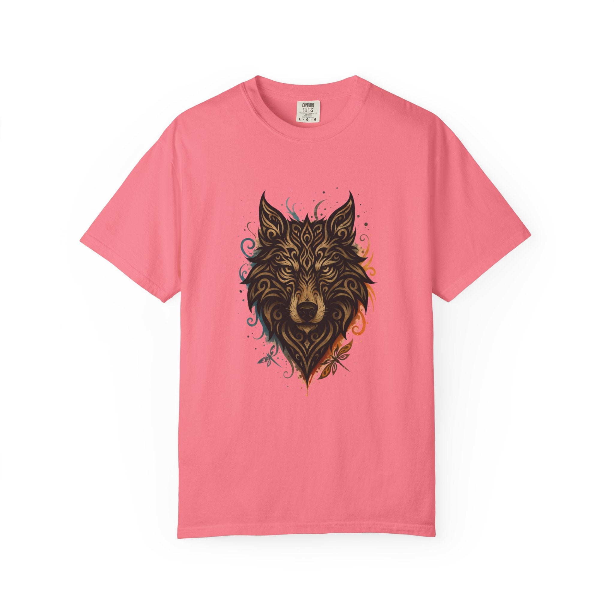 Wolf Head Graphic T-Shirt — Intricate Tribal Wolf Art Tee