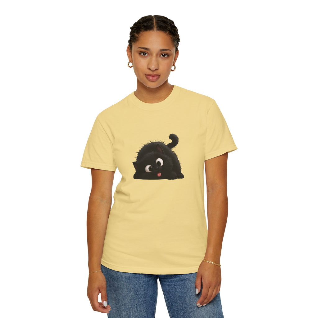 T-Shirt — Playful Black Kitten Graphic Tee