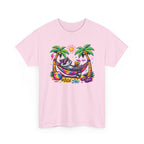 Beach Raccoon Hammock T‑Shirt — Tropical Summer Vibes Graphic Tee