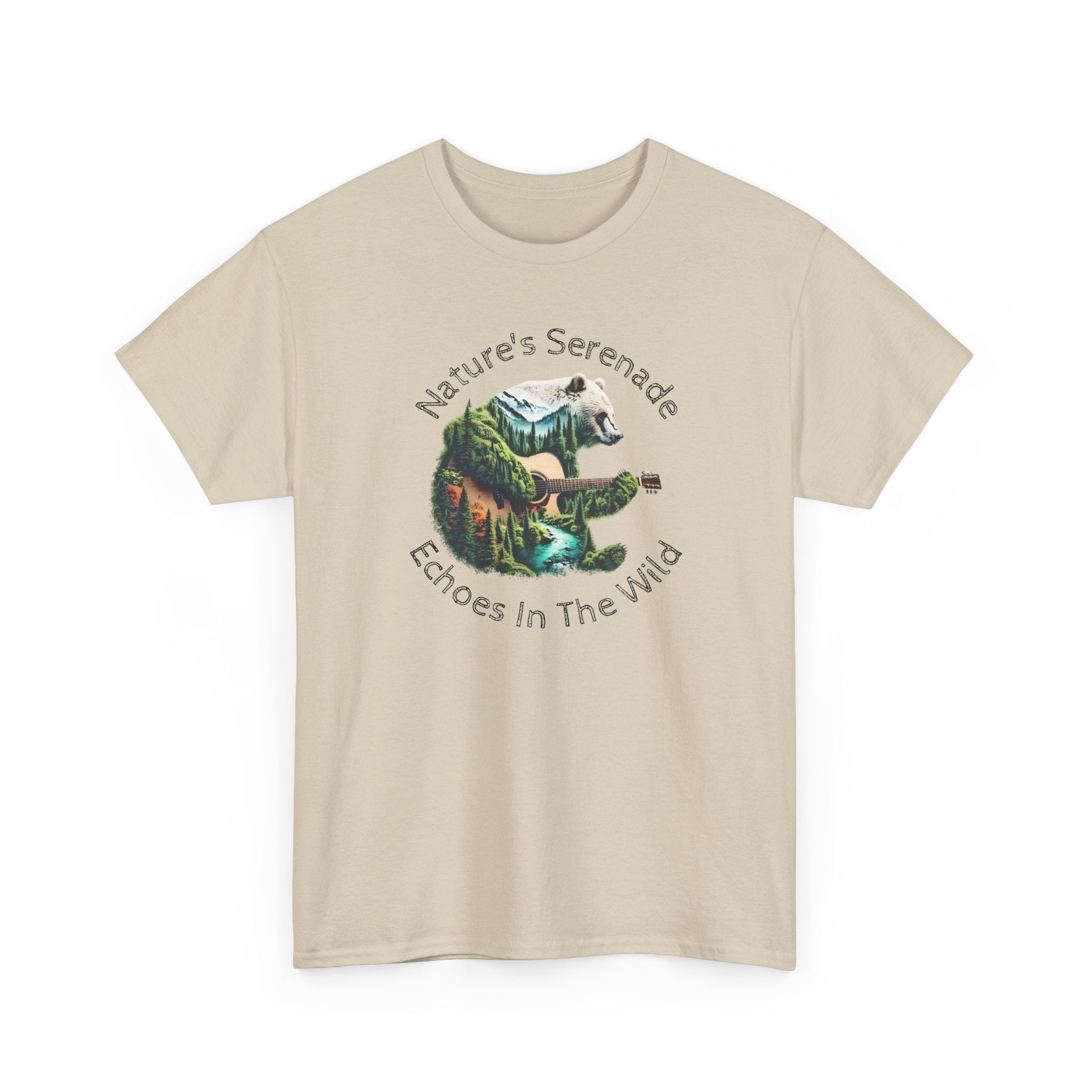 Nature’s Serenade T-Shirt — ‘Echoes in the Wild’ Guitar Bear Graphic Tee