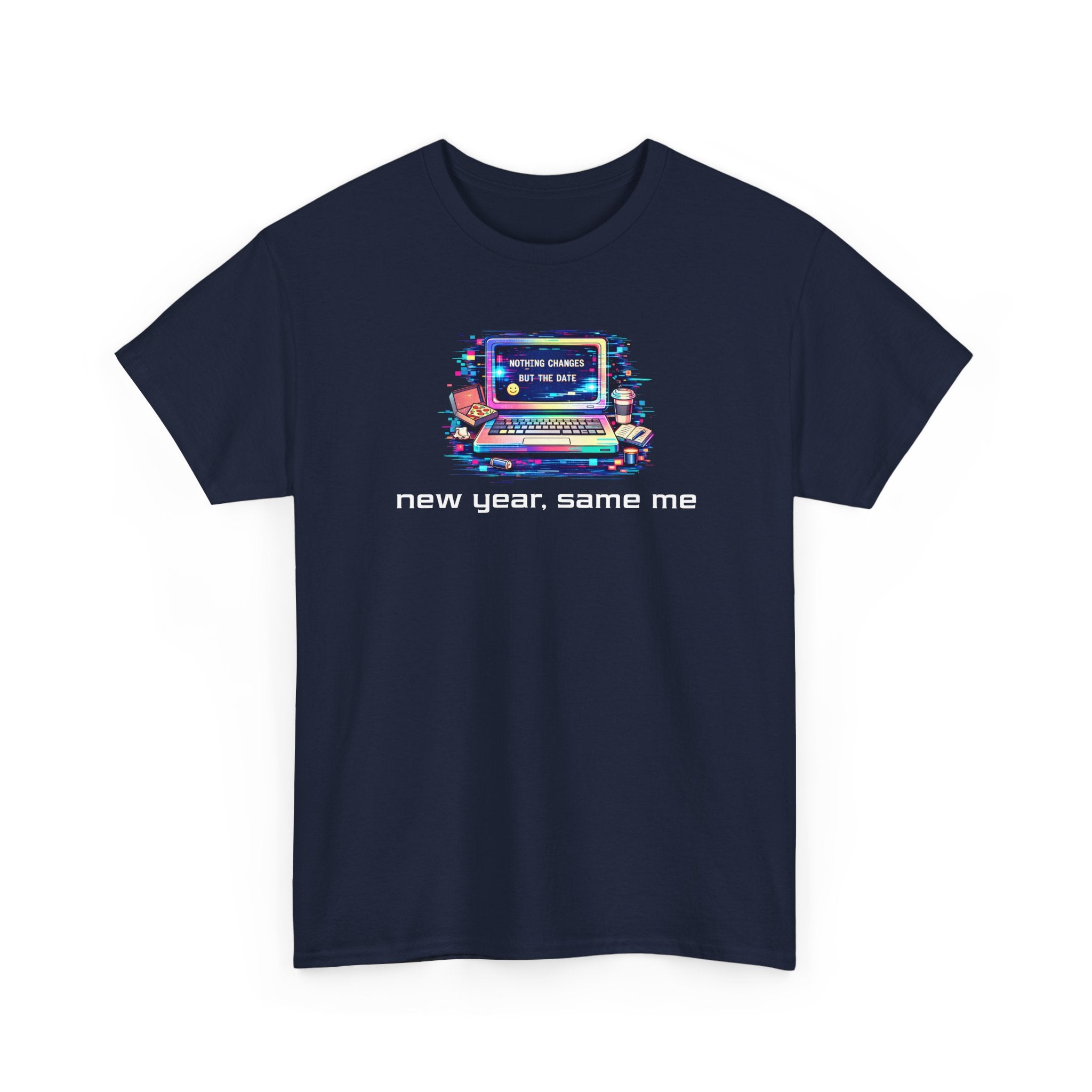 New Year Same Me T‑Shirt — Retro Computer Graphic Tee