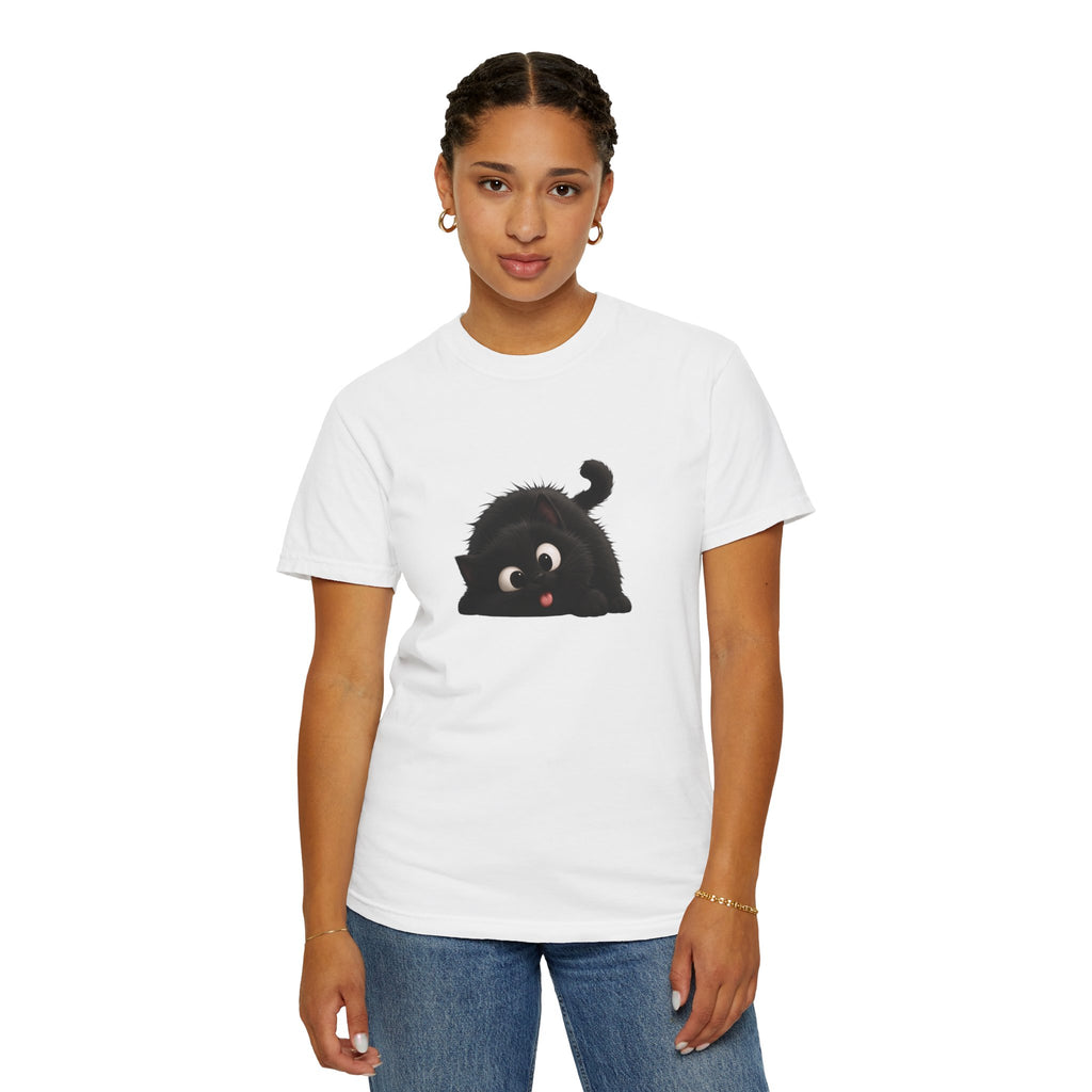 T-Shirt — Playful Black Kitten Graphic Tee