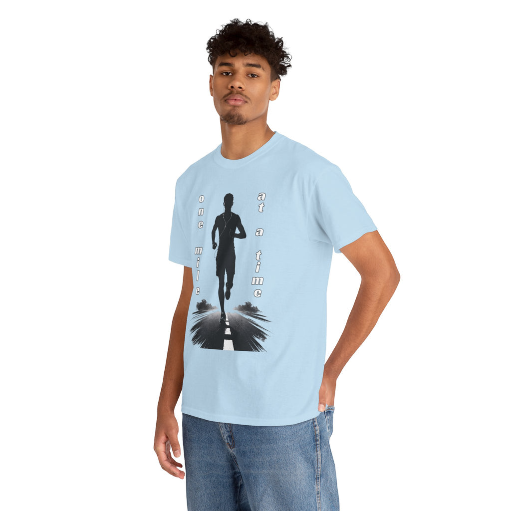 Running Silhouette T‑Shirt – One Mile At A Time Graphic Tee