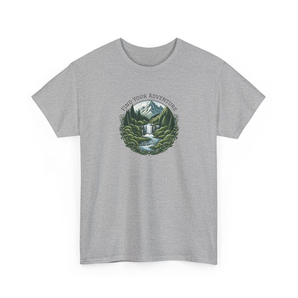Nature Adventure T-Shirt — Find Your Adventure Mountain & Waterfall Graphic Tee
