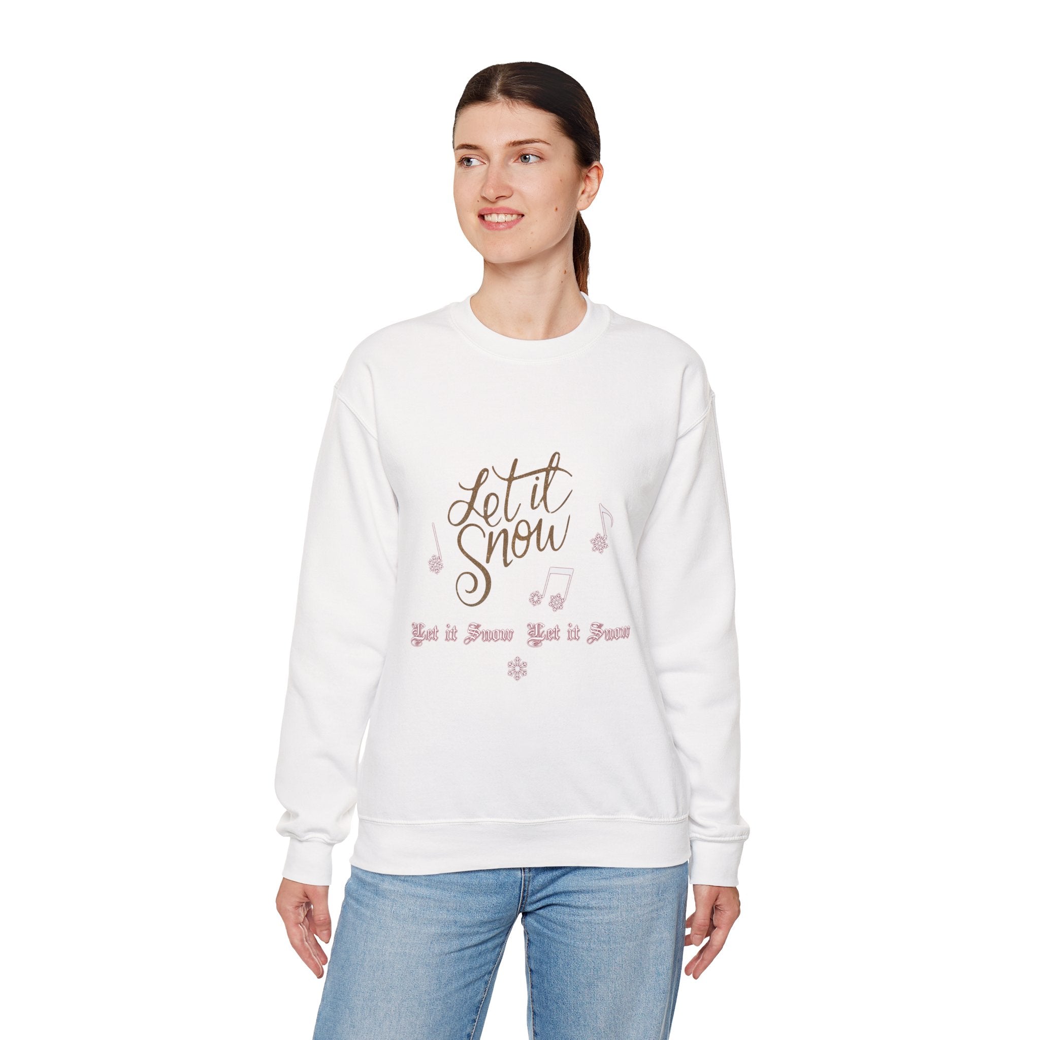 Let It Snow Sweatshirt — Holiday Crewneck with Music Notes