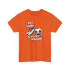 Soccer T-Shirt — "Eat. Sleep. Soccer. Repeat." Graphic Tee for Players & Fans