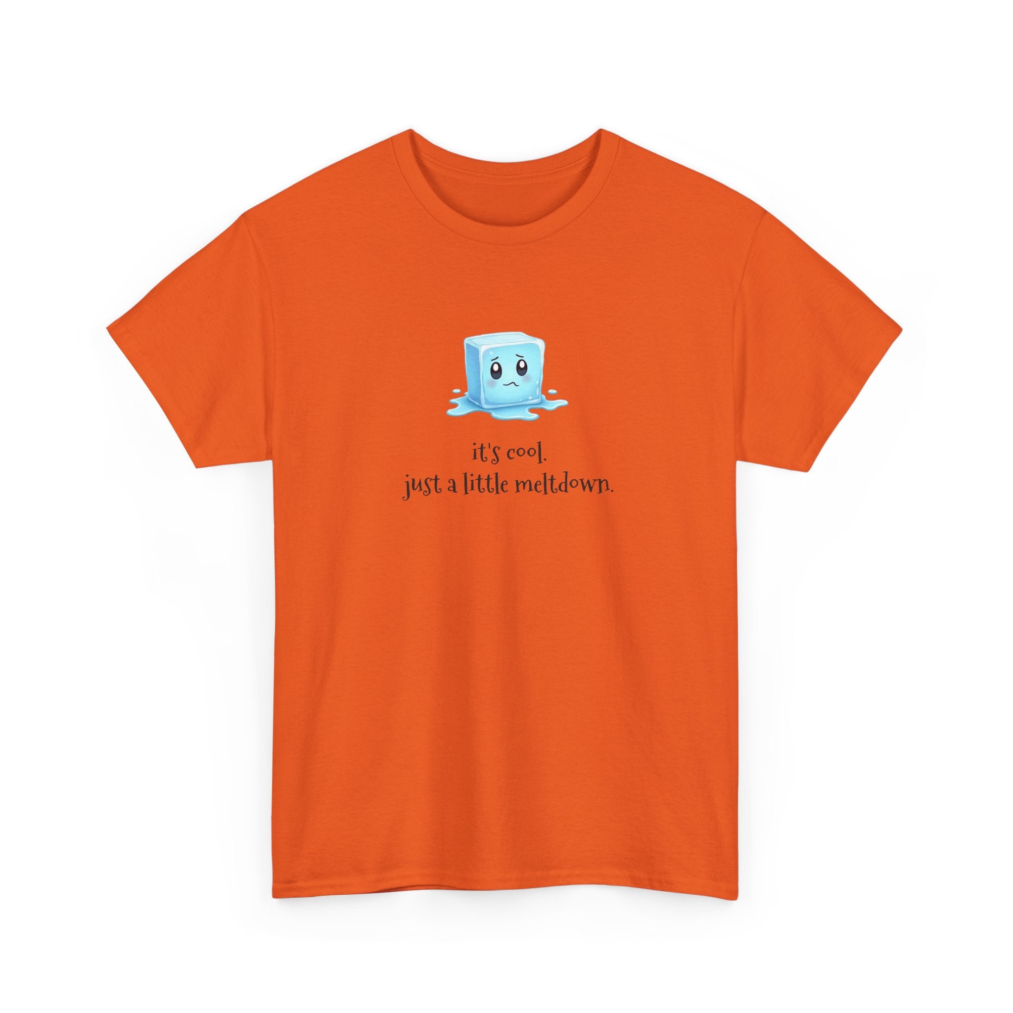 T‑Shirt — Cute Melting Ice Cube Graphic "It's Cool, Just a Little Meltdown"