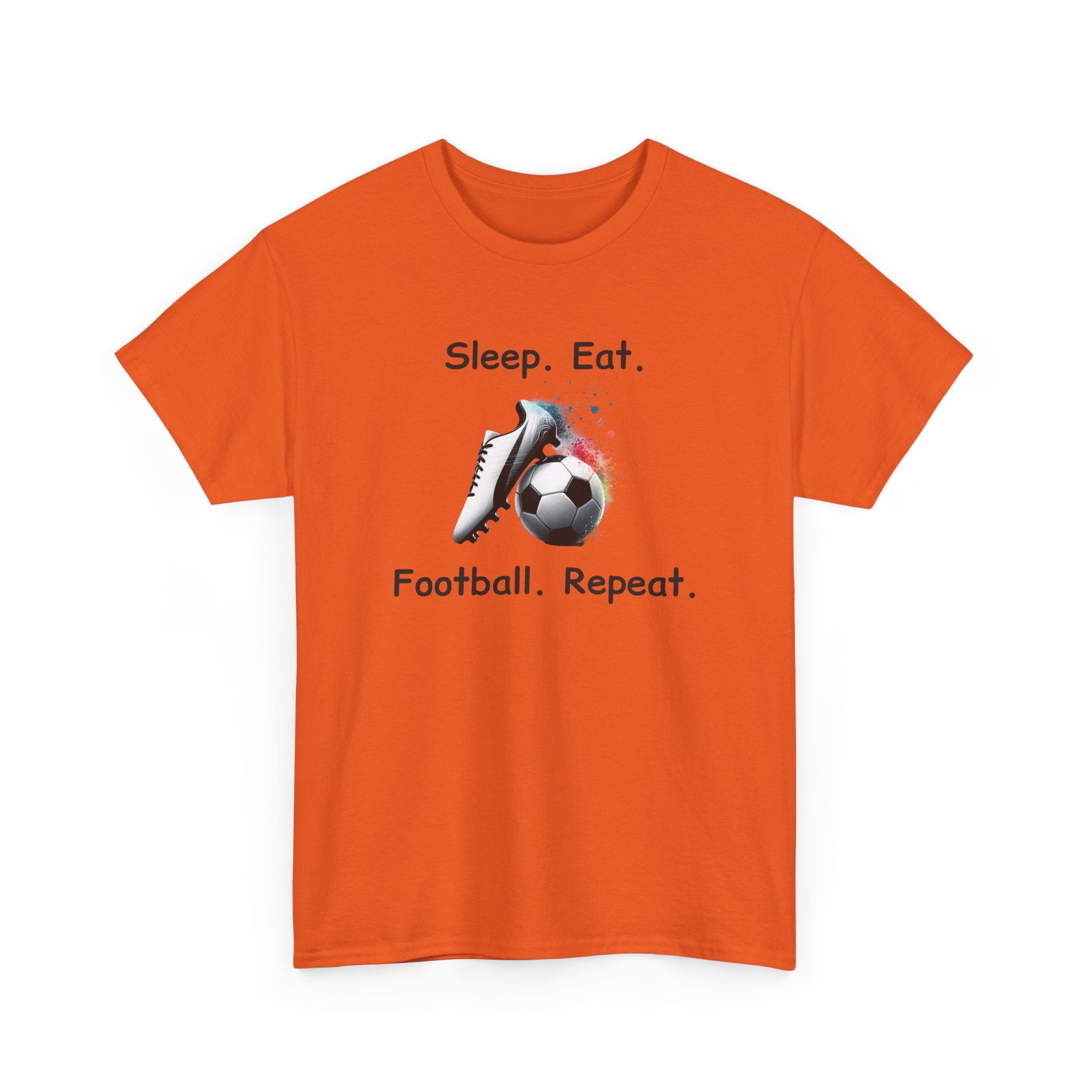 Football Soccer T-Shirt — "Sleep. Eat. Football. Repeat." Youth & Adult Crew Tee