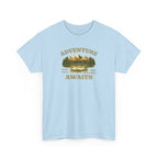 Adventure Awaits T-Shirt — Vintage Mountain Canoe Graphic Tee