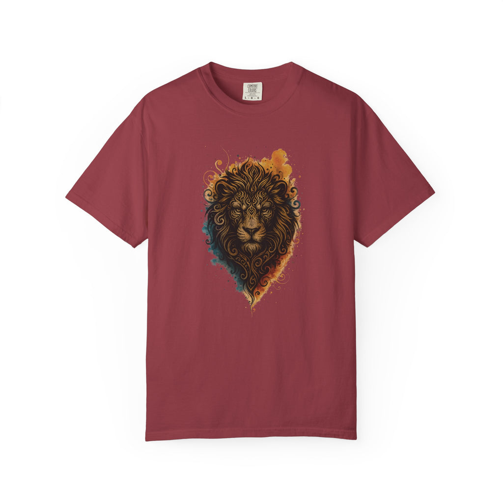 Lion Head T-Shirt — Artistic Tribal Lion Face Tee