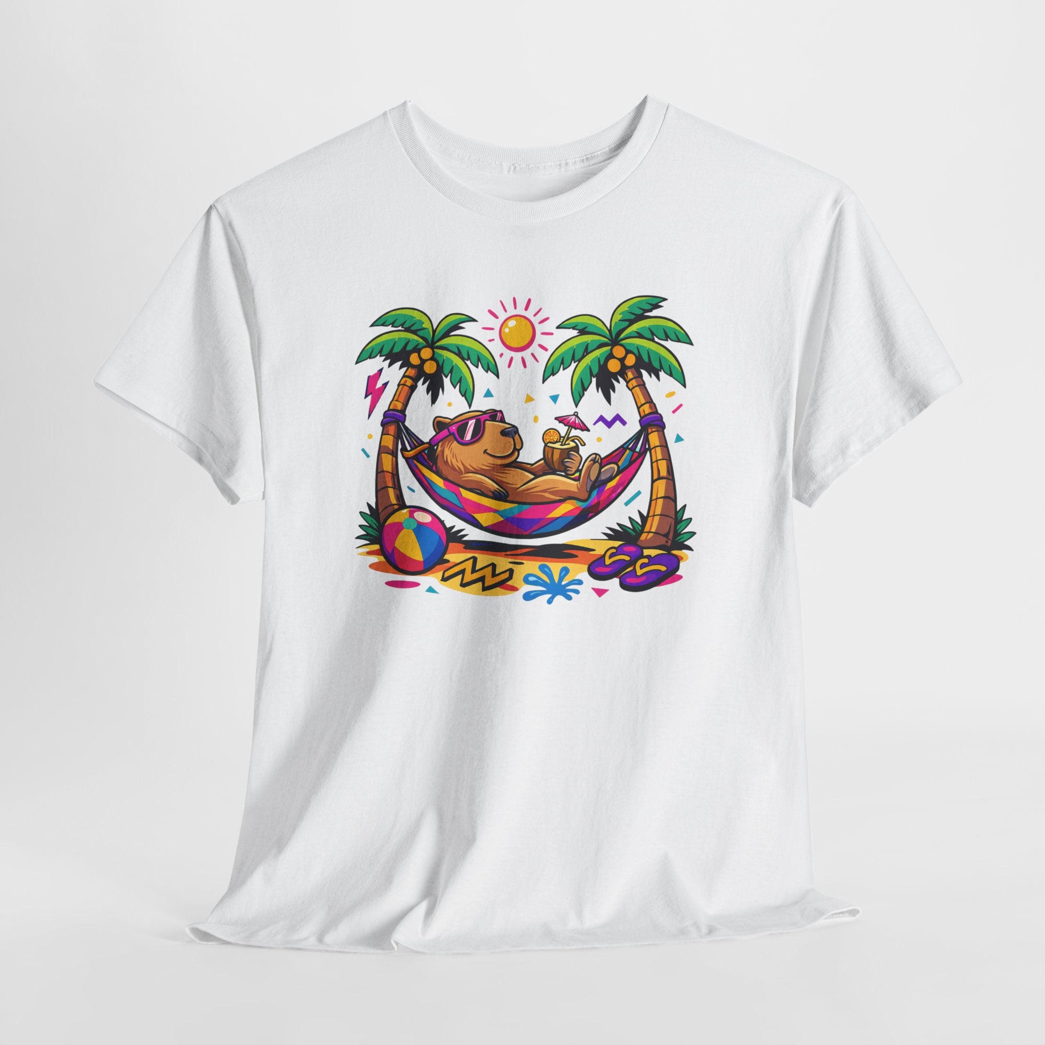Beach Capybara Hammock T‑Shirt — Tropical Summer Vibes Graphic Tee