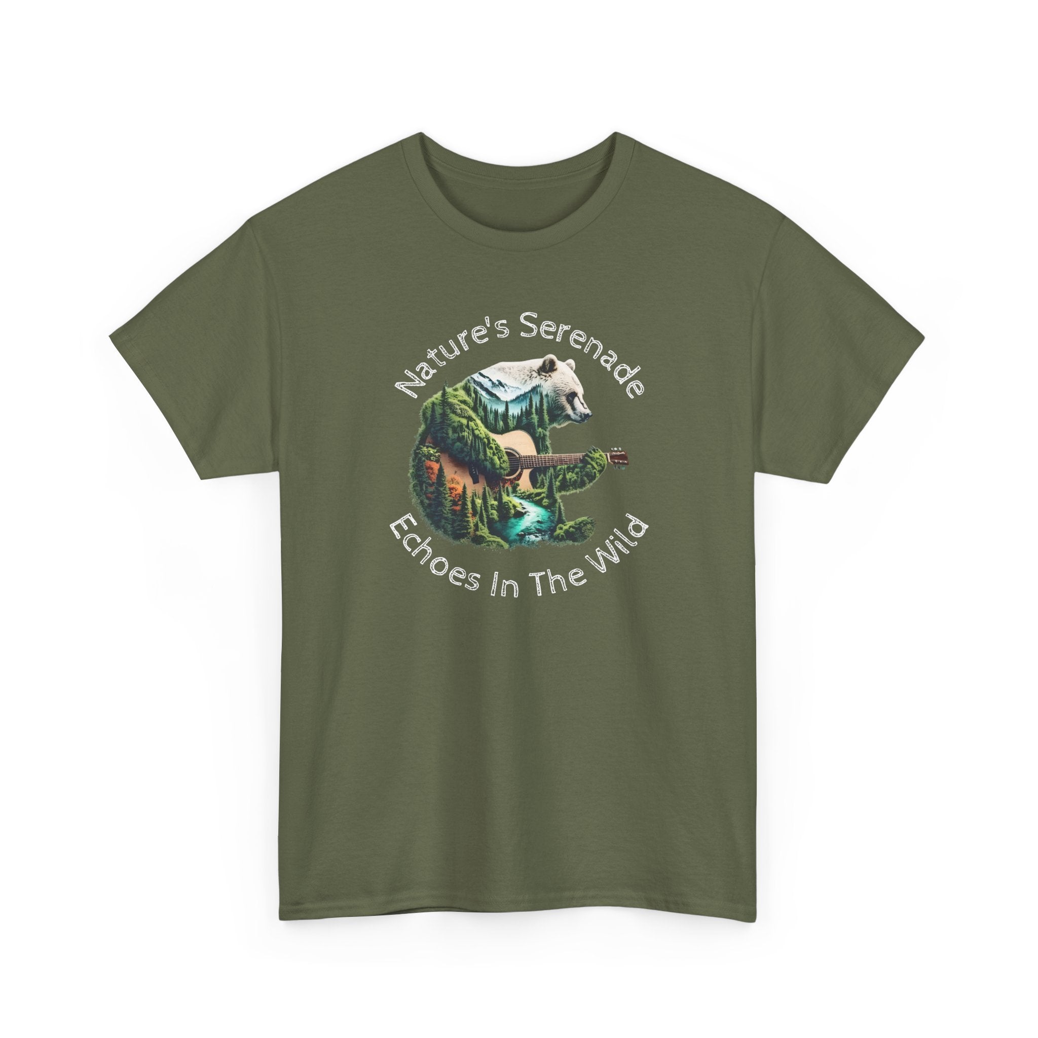 Nature’s Serenade T-Shirt — ‘Echoes in the Wild’ Guitar Bear Graphic Tee