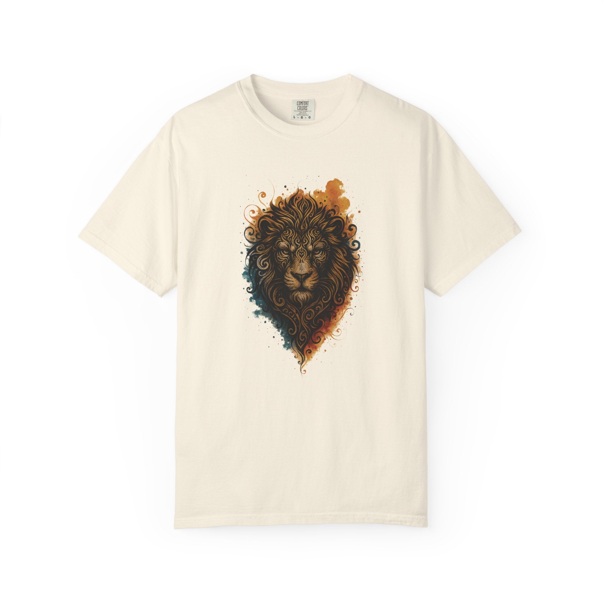 Lion Head T-Shirt — Artistic Tribal Lion Face Tee