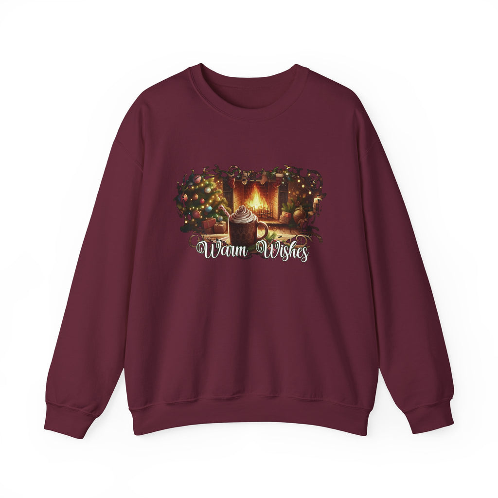 Christmas Fireplace Sweatshirt – Cozy Holiday Crewneck with Hot Cocoa & Tree