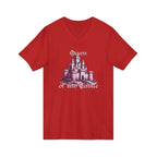 Fairytale Castle V-Neck Tee — 'Queen of My Castle' Vintage Castle Graphic