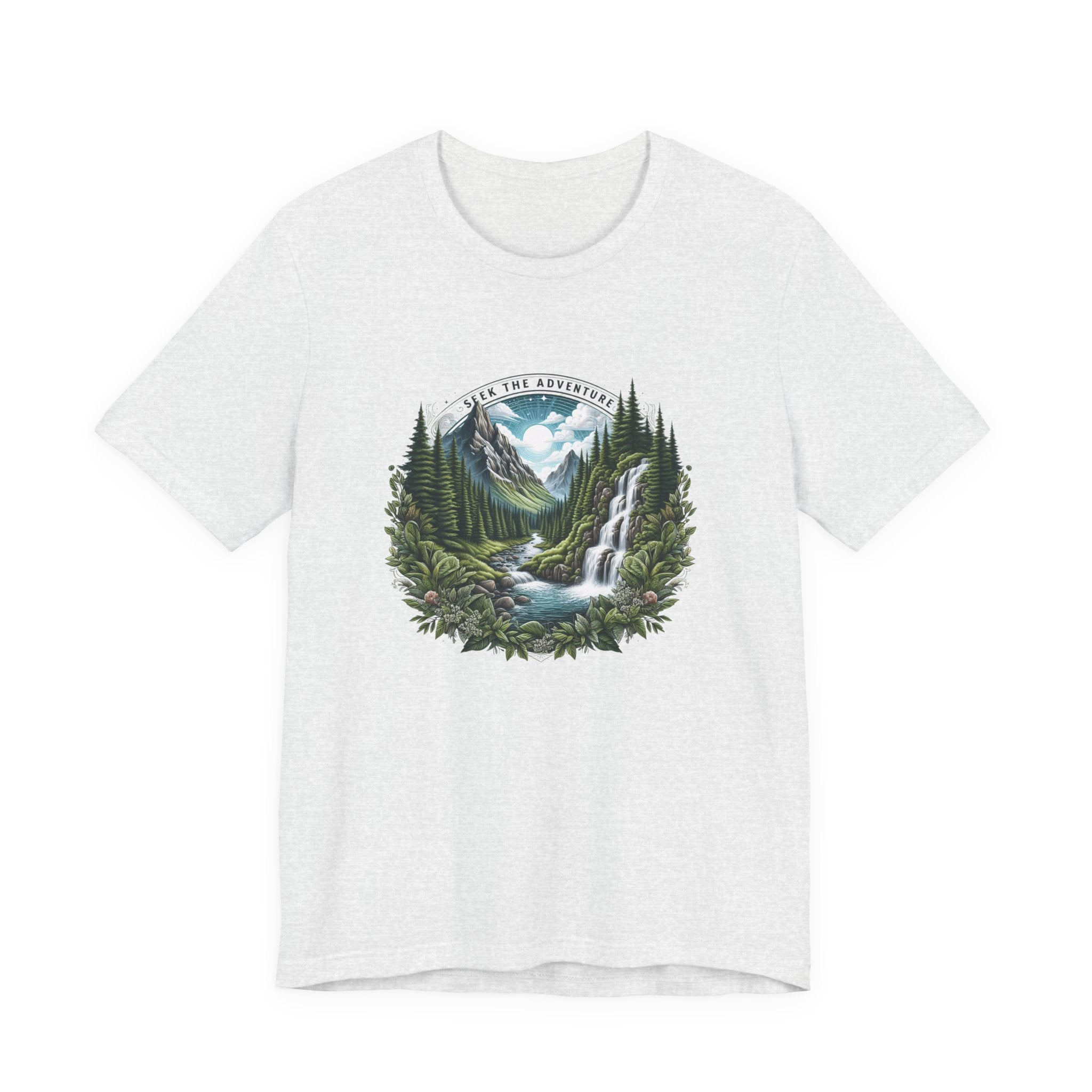 Nature Adventure T-Shirt — Mountain Waterfall Forest Graphic Tee