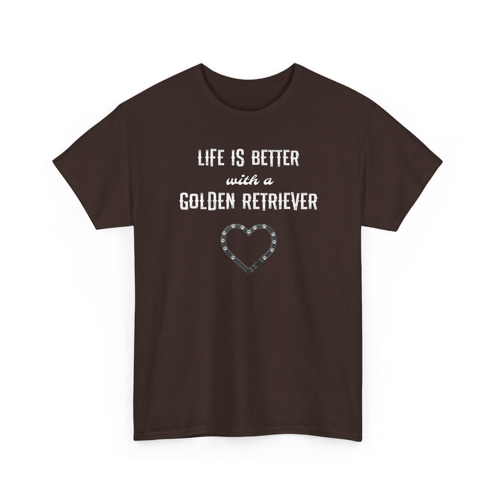 Life Is Better with a Golden Retriever Heart Dog Lover Tee