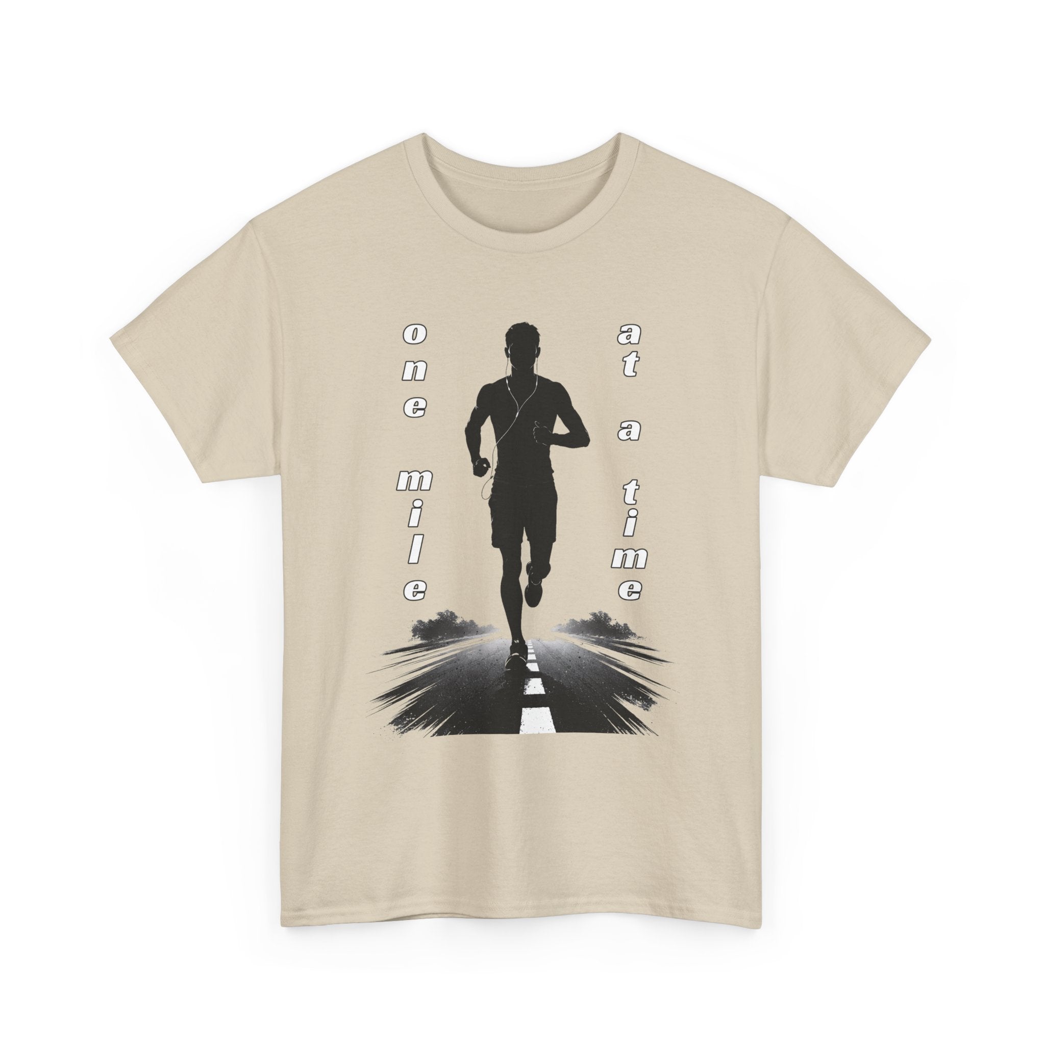 Running Silhouette T‑Shirt – One Mile At A Time Graphic Tee