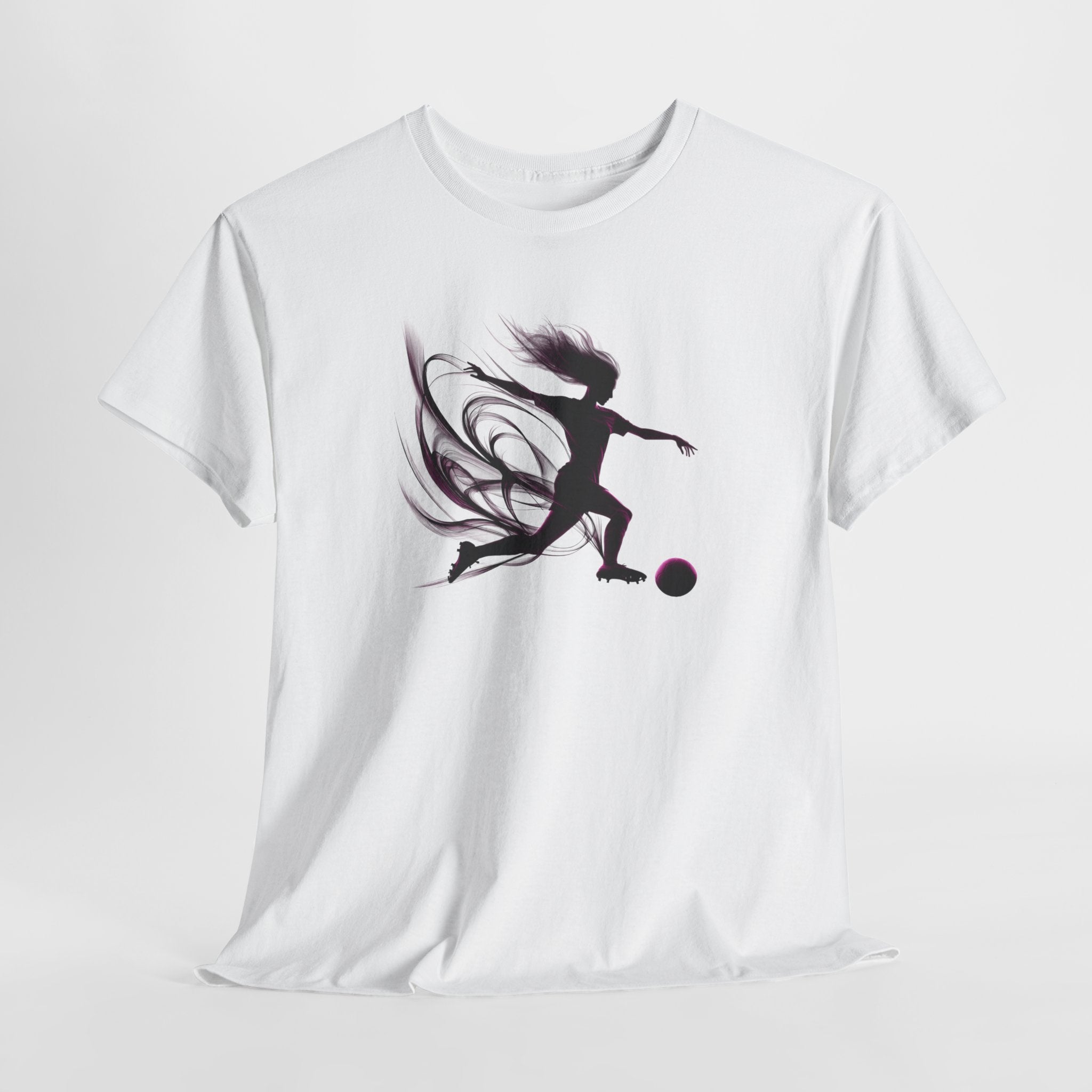 Soccer Football T-Shirt — Feminine Soccer Player Silhouette Tee