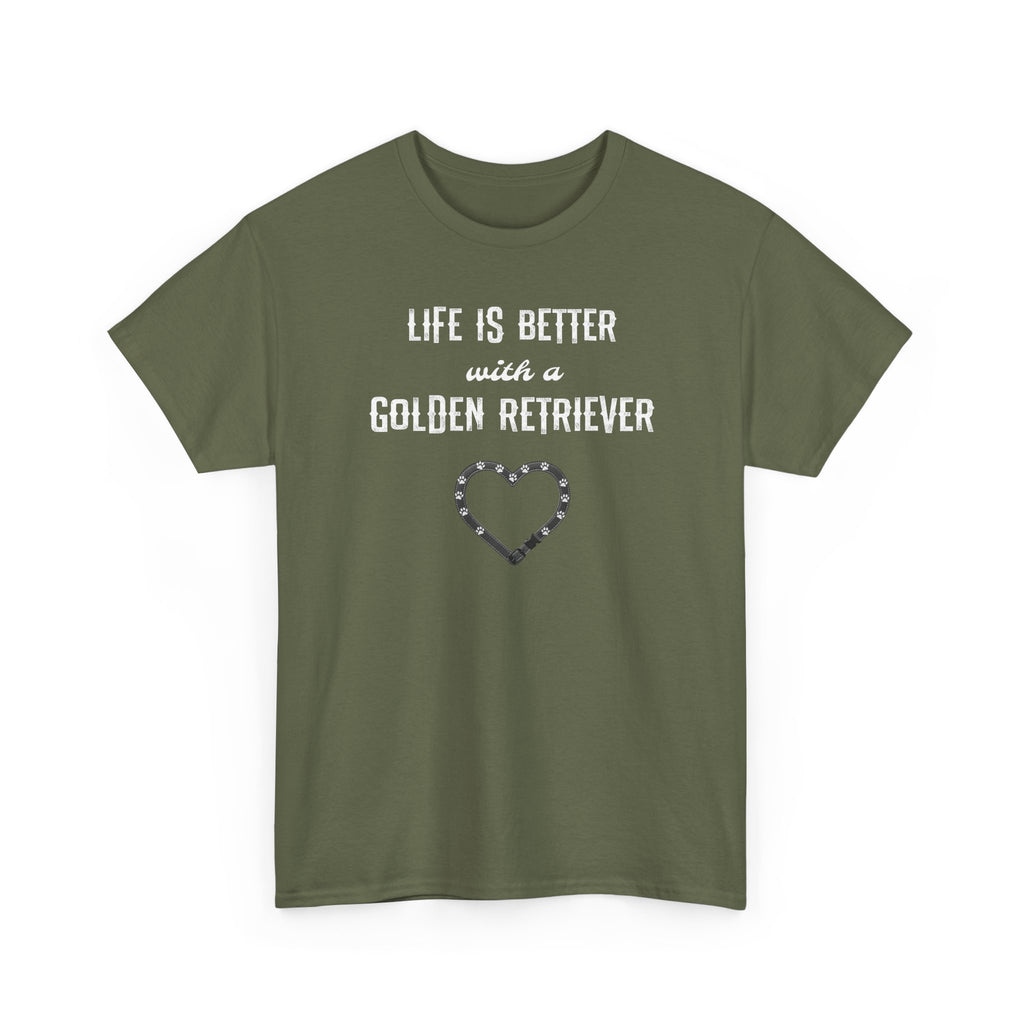 Life Is Better with a Golden Retriever Heart Dog Lover Tee
