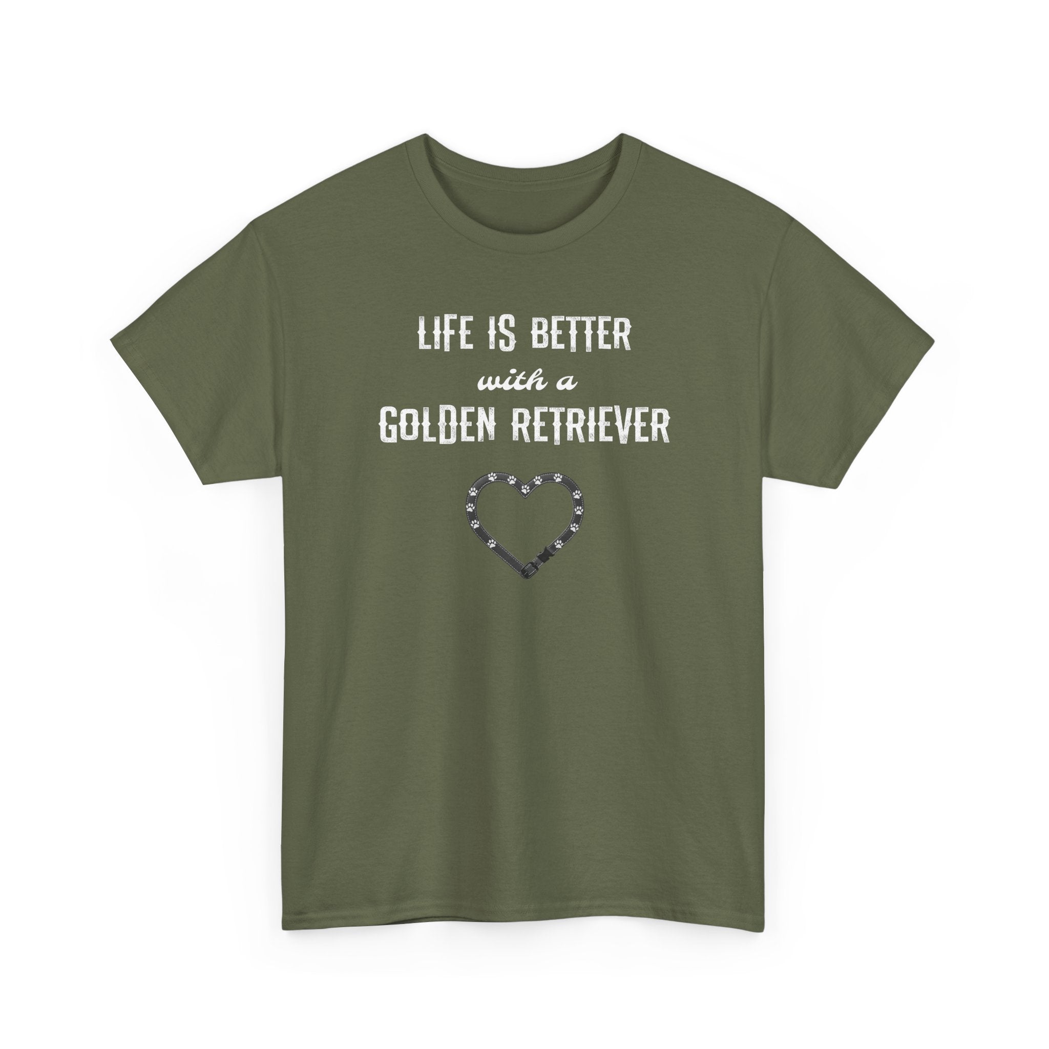 Life Is Better with a Golden Retriever Heart Dog Lover Tee