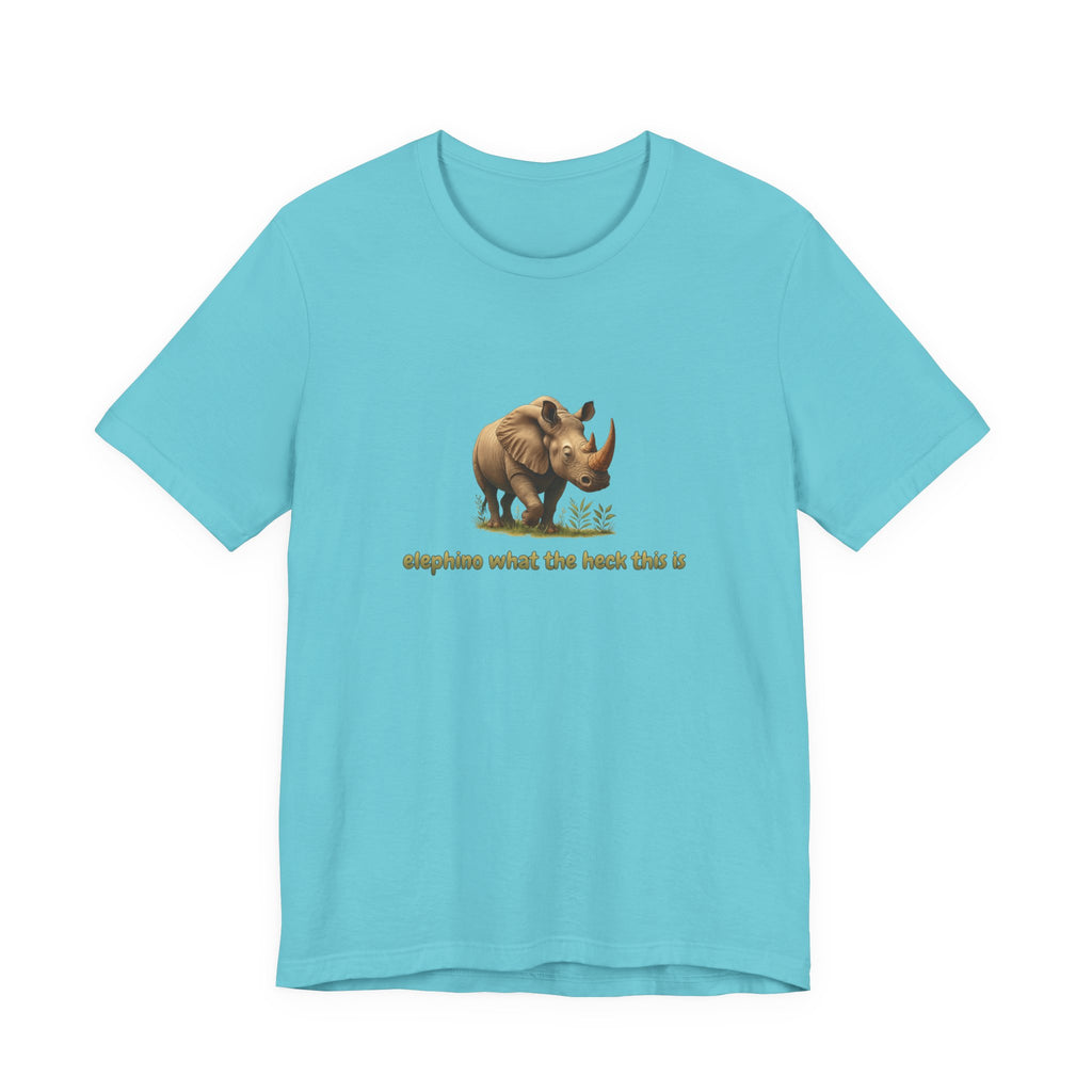 Elephant Rhino Graphic Tee — "elephino what the heck this is" Funny Wildlife T-Shirt