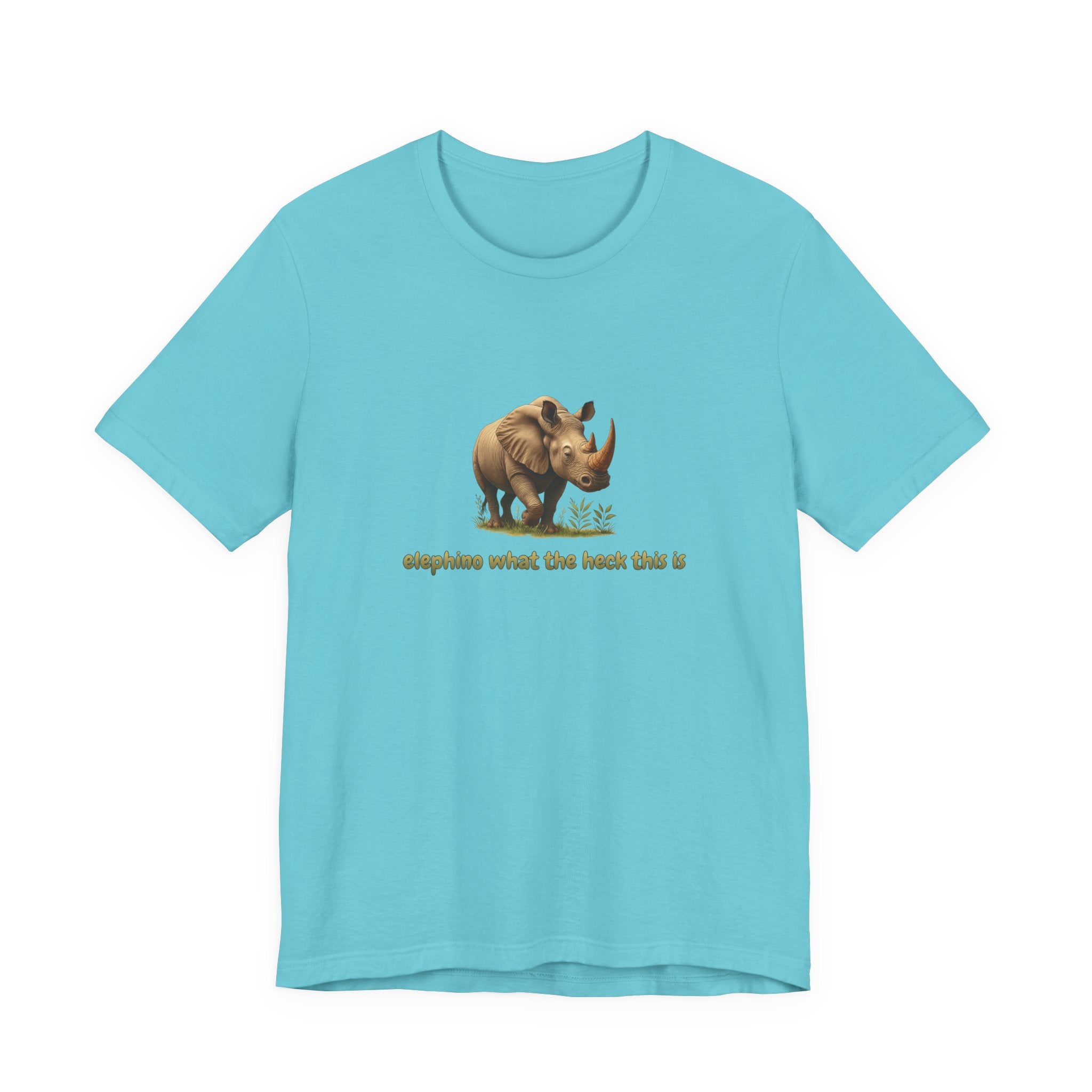 Elephant Rhino Graphic Tee — "elephino what the heck this is" Funny Wildlife T-Shirt