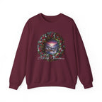 Christmas Wreath Crewneck Sweatshirt — Vintage Winter Scene Christmas Wishes
