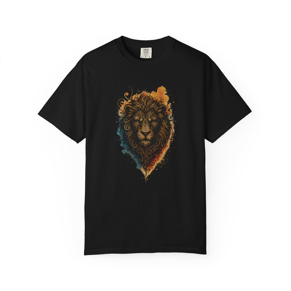 Lion Head T-Shirt — Artistic Tribal Lion Face Tee